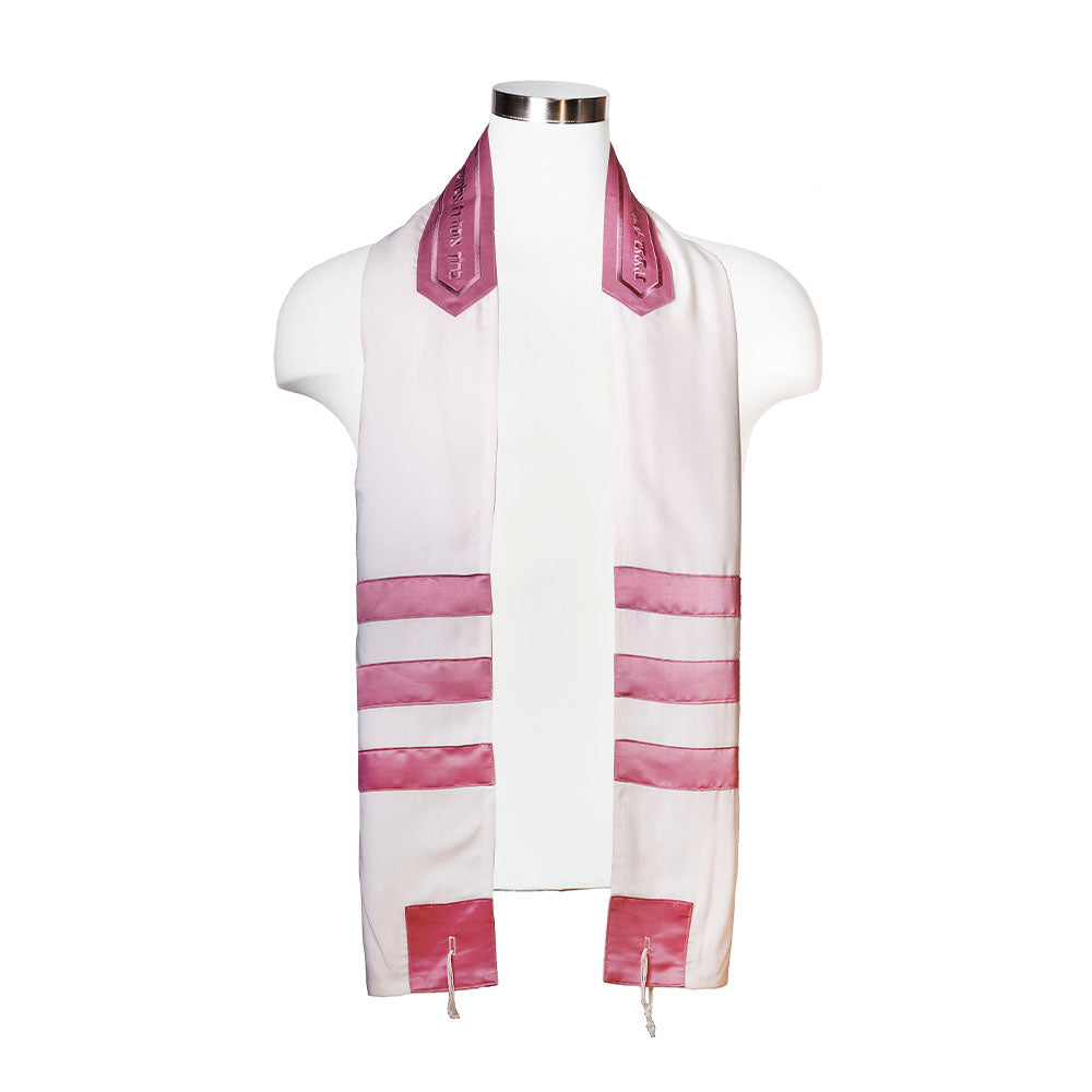 Tallit Set Pink Stripes on Cotton