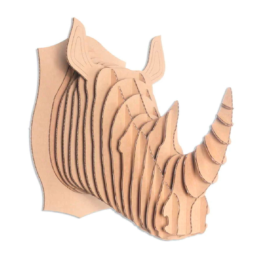 Medium Rhino Cardboard Puzzle in Brown