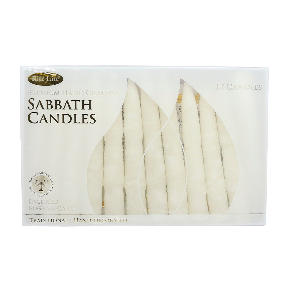 Frosted White Shabbat Candles