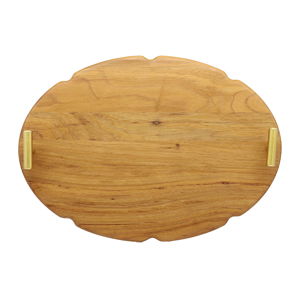 Hickory Tray with Brushed Brass Handles