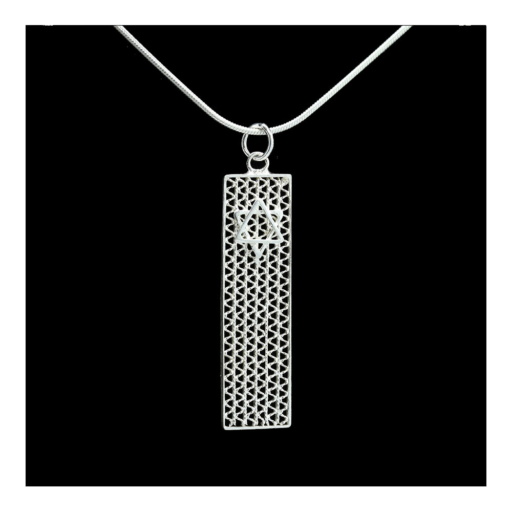 Filigree Mezuzah with Star of David Necklace