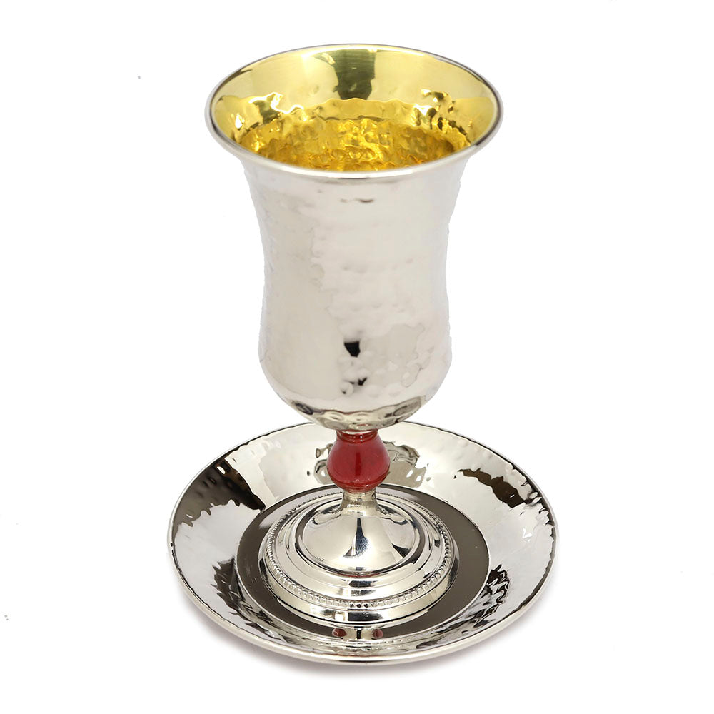 Kiddush Set Red Stem