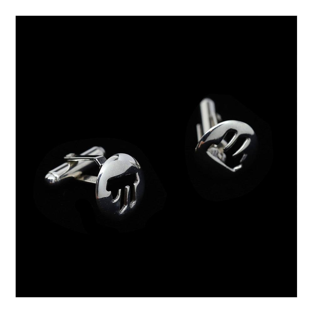 Sterling Encircled Chai Cufflinks