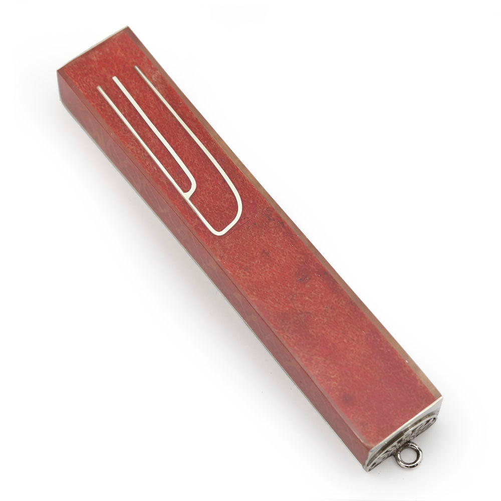 Sterling and Natural Materials Mezuzah Case 4.5