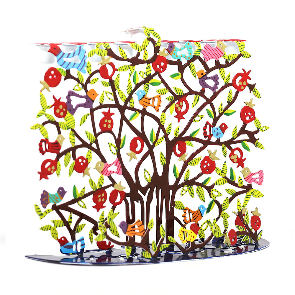 Hand Painted Pomegranates Hannukiah