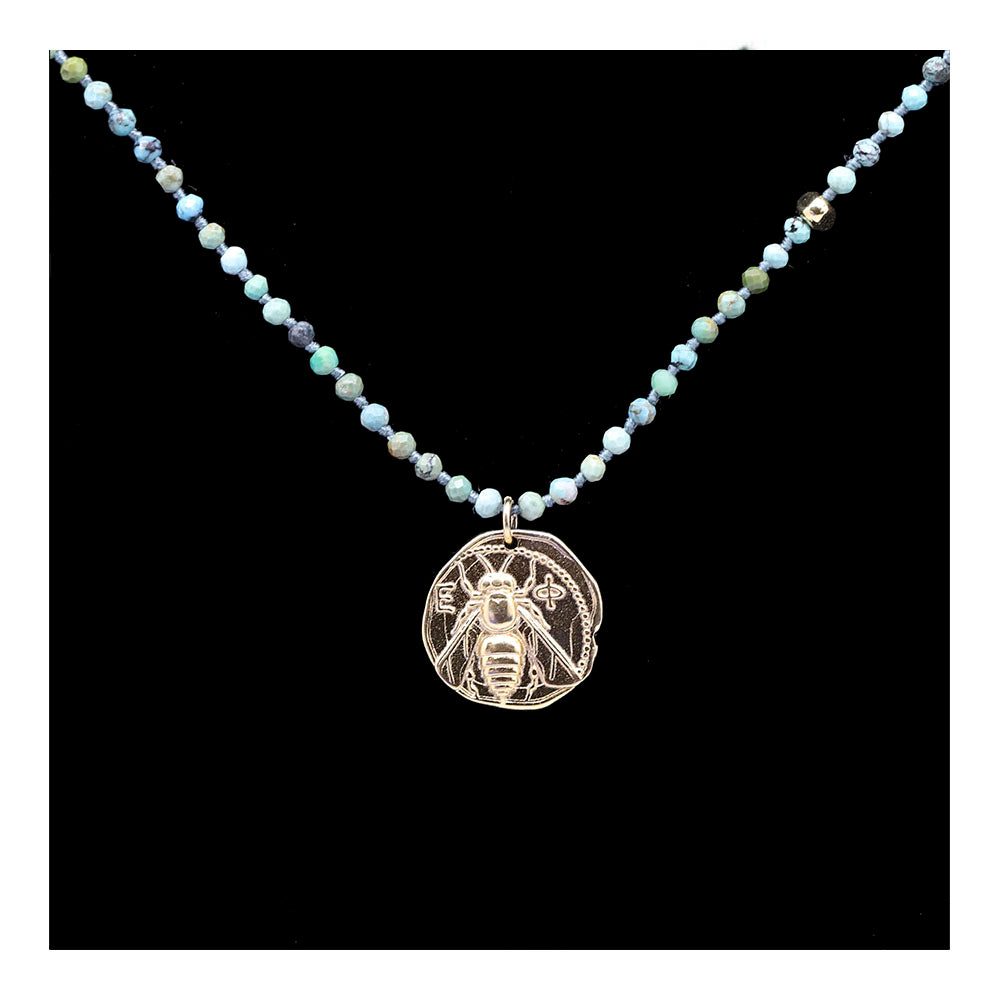 Handmade Beaded Necklace with Dangle Accent