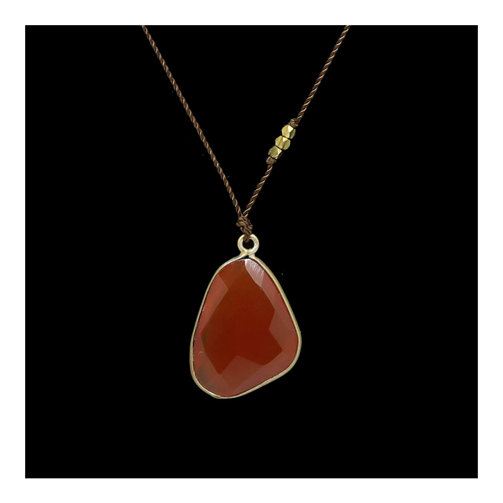 Carnelian with Brass Necklace