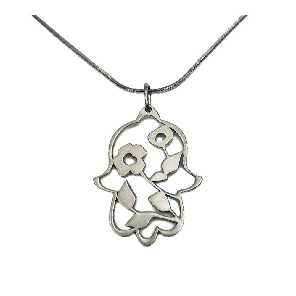 Blooming Hamsa Necklace