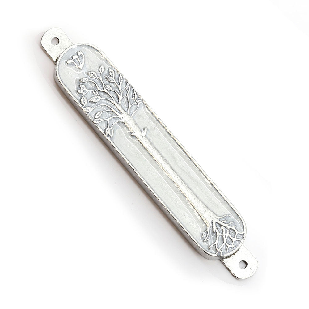 Tree of Life Pewter and Enamel Mezuzah