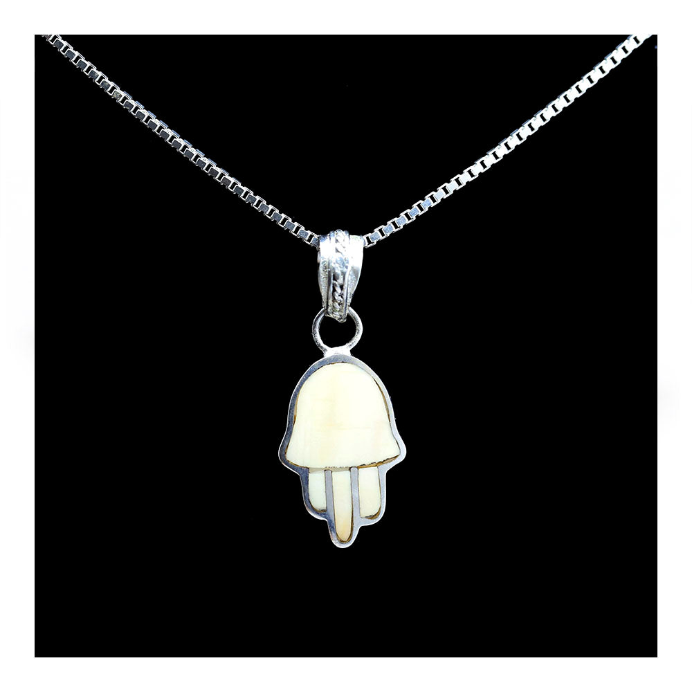 Hamsa on Conch Shell Necklace