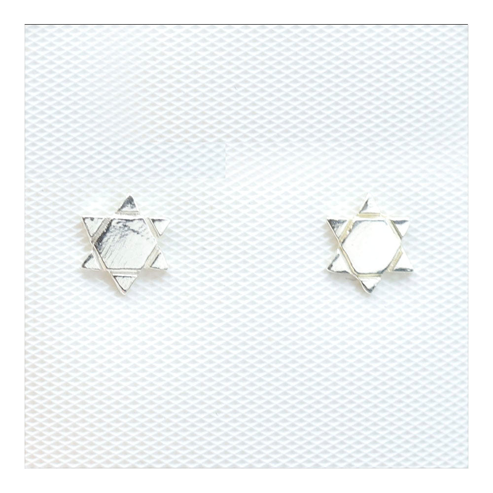 Sterling Star of David Stud Earrings