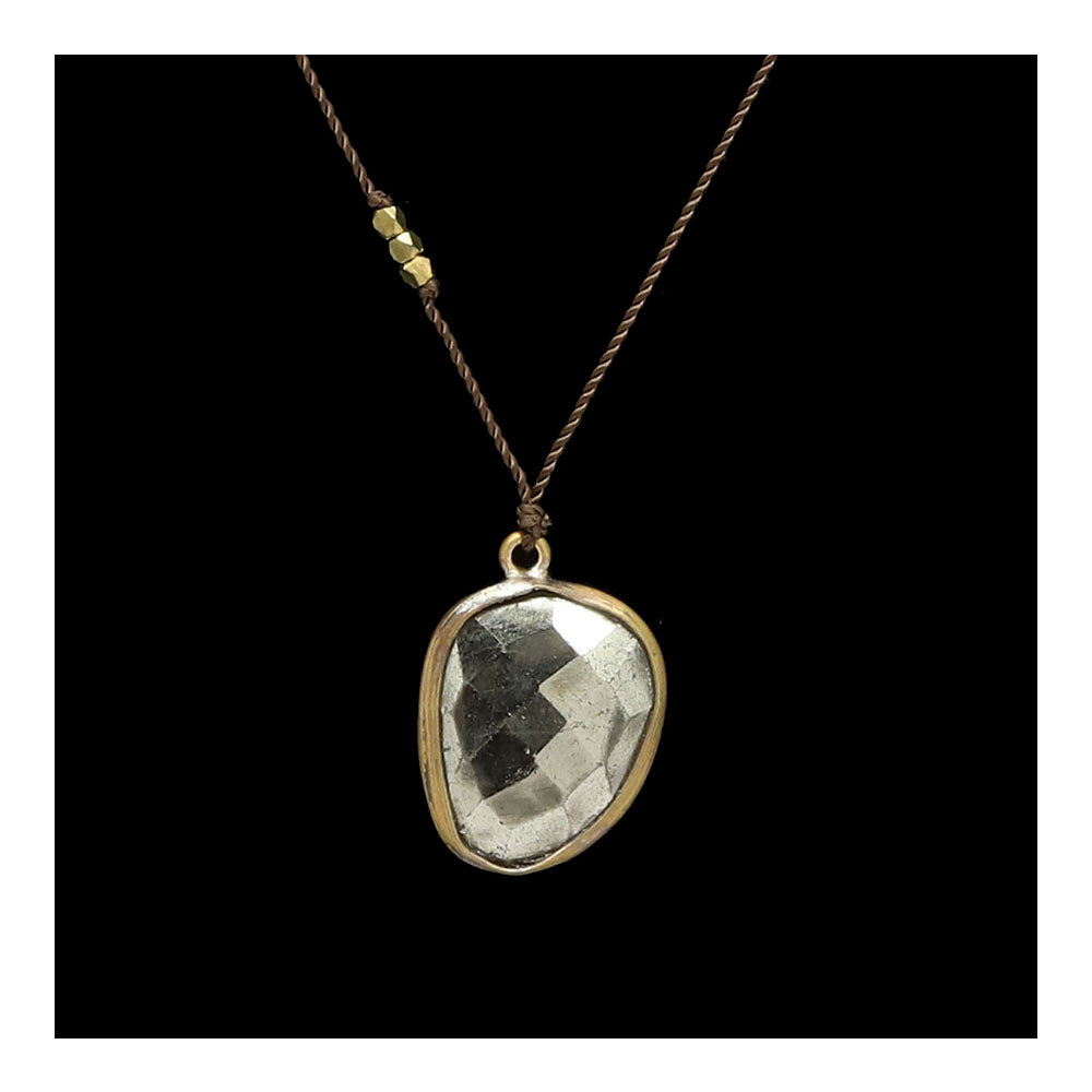 Pyrite with Brass Necklace