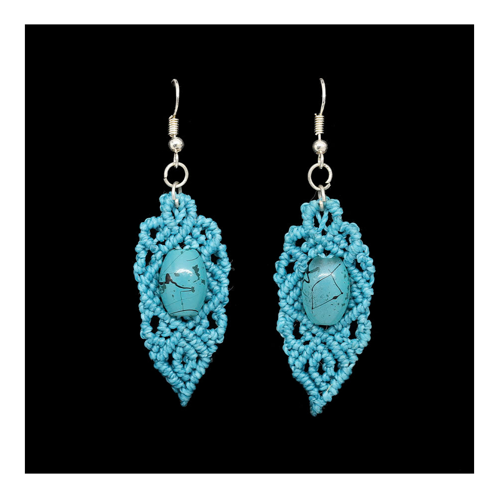 Macrame & Bead Earrings