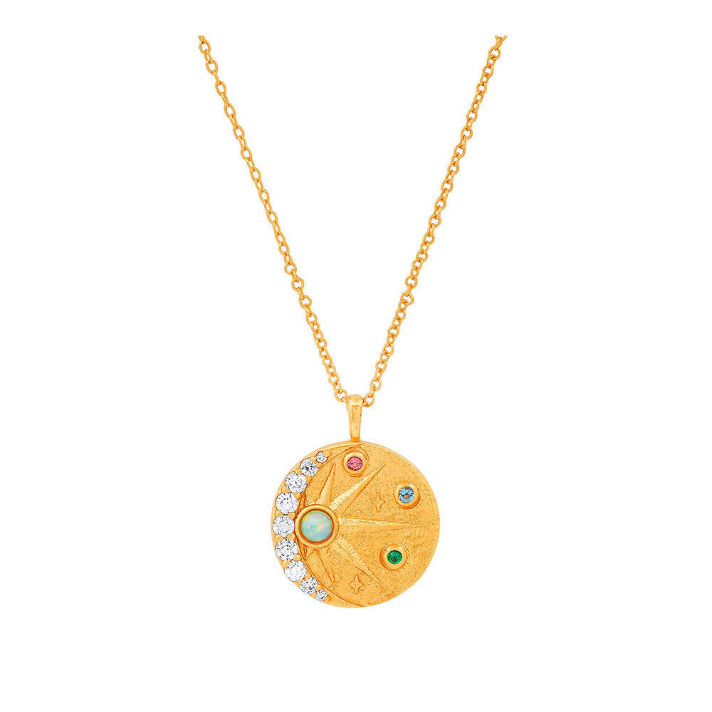 Star and Moon Coin Necklace