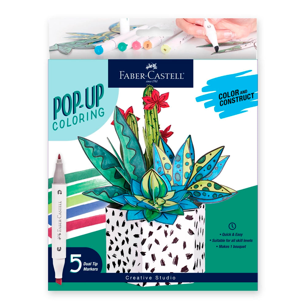 Pop Up Coloring Succulents Bouquet - Adult Coloring Craft
