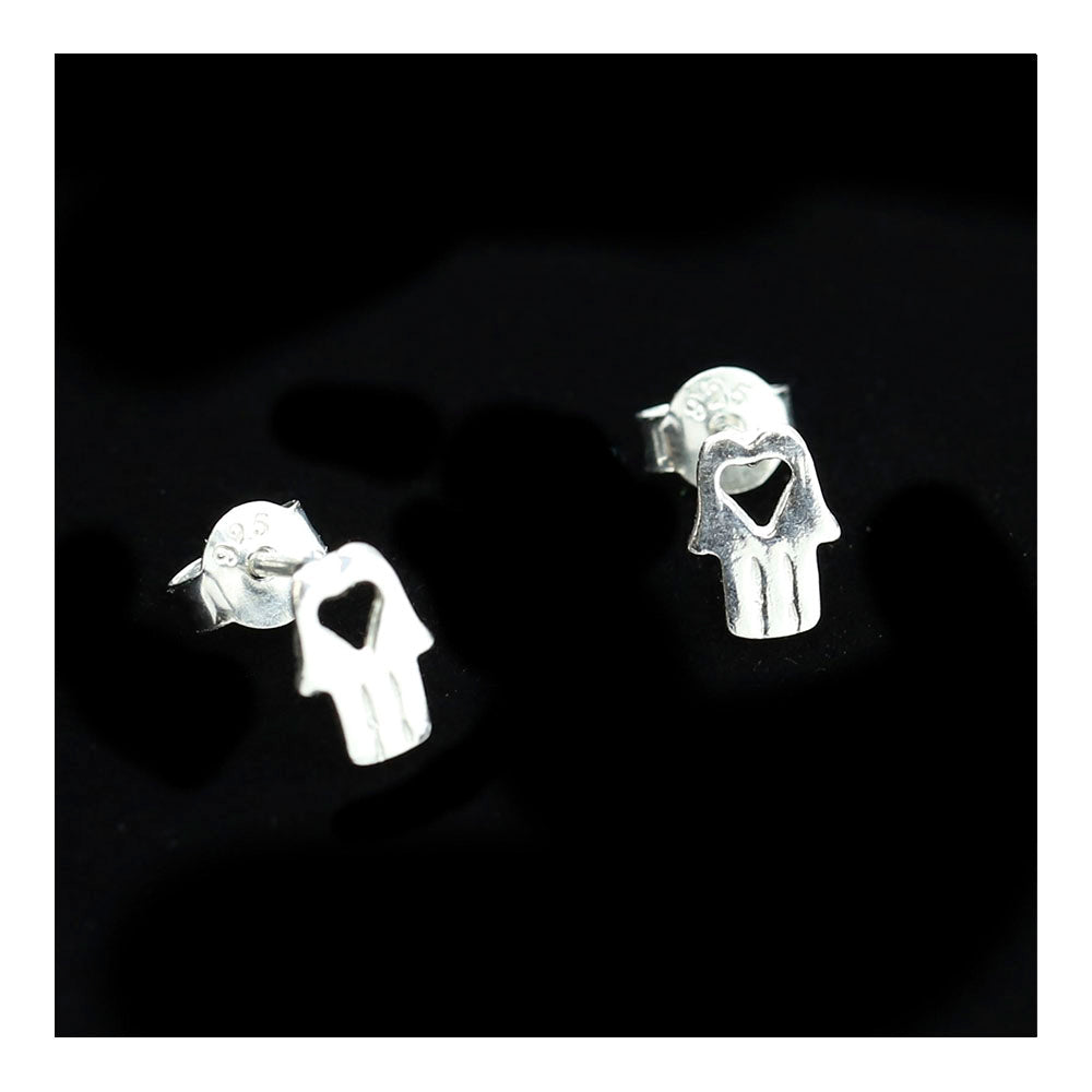 Sterling Hamsa Stud Earrings