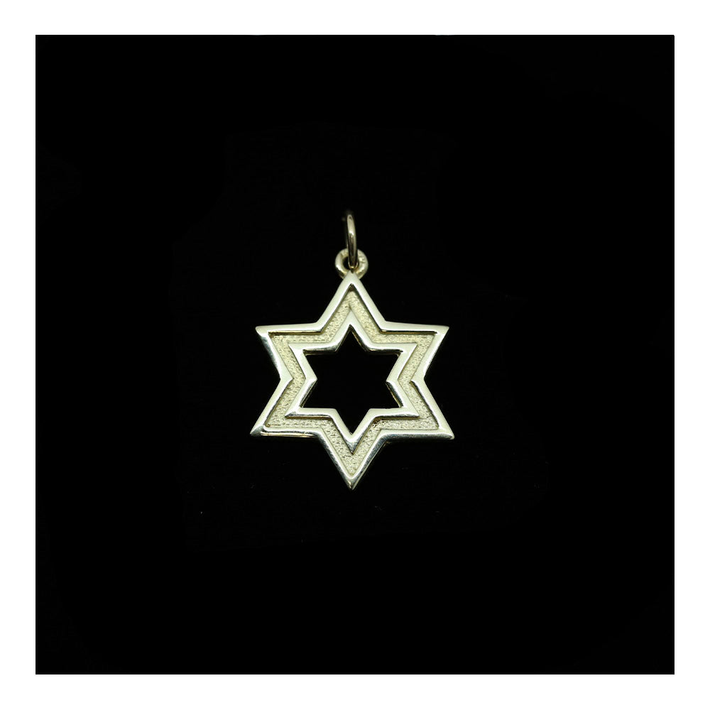 14K Gold Cut Out Star of David Pendant