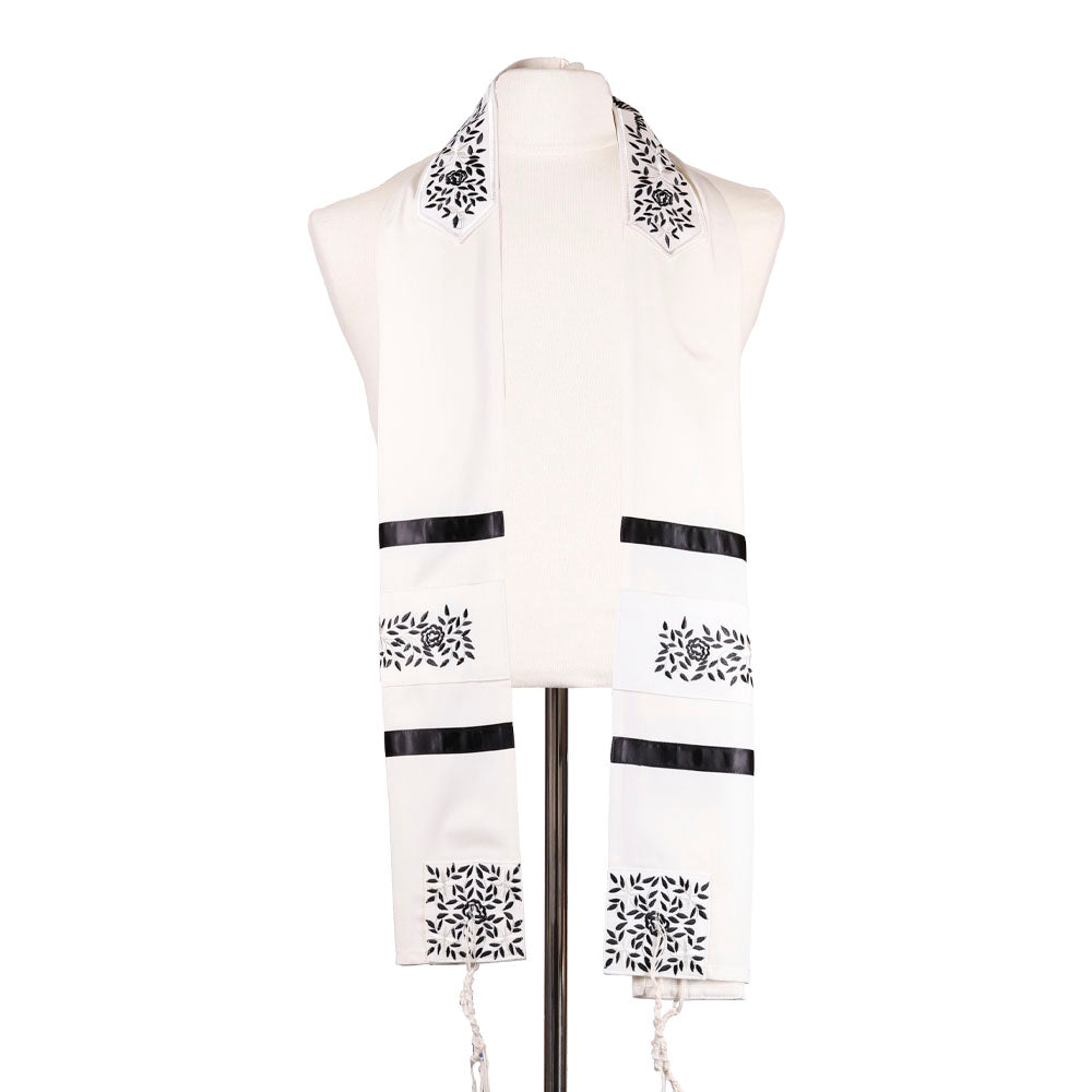 Tallit Set Black Rose Embroidery
