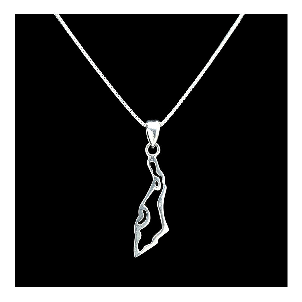 The Shape of Israel Sterling Necklace