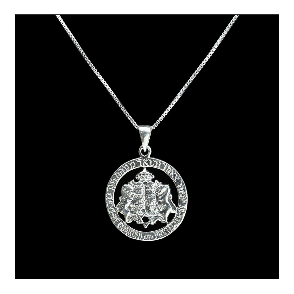 Sterling Lion Medallion Oxidized Necklace