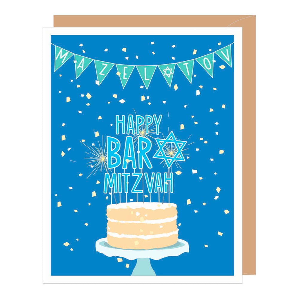 Bar Mitzvah Mazel Tov Cake Greeting Card