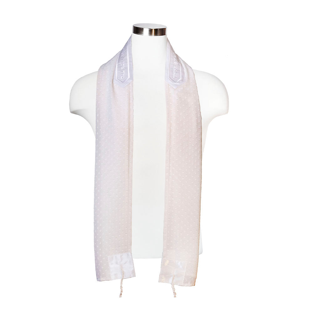 Tallit Set White Dots Chiffon