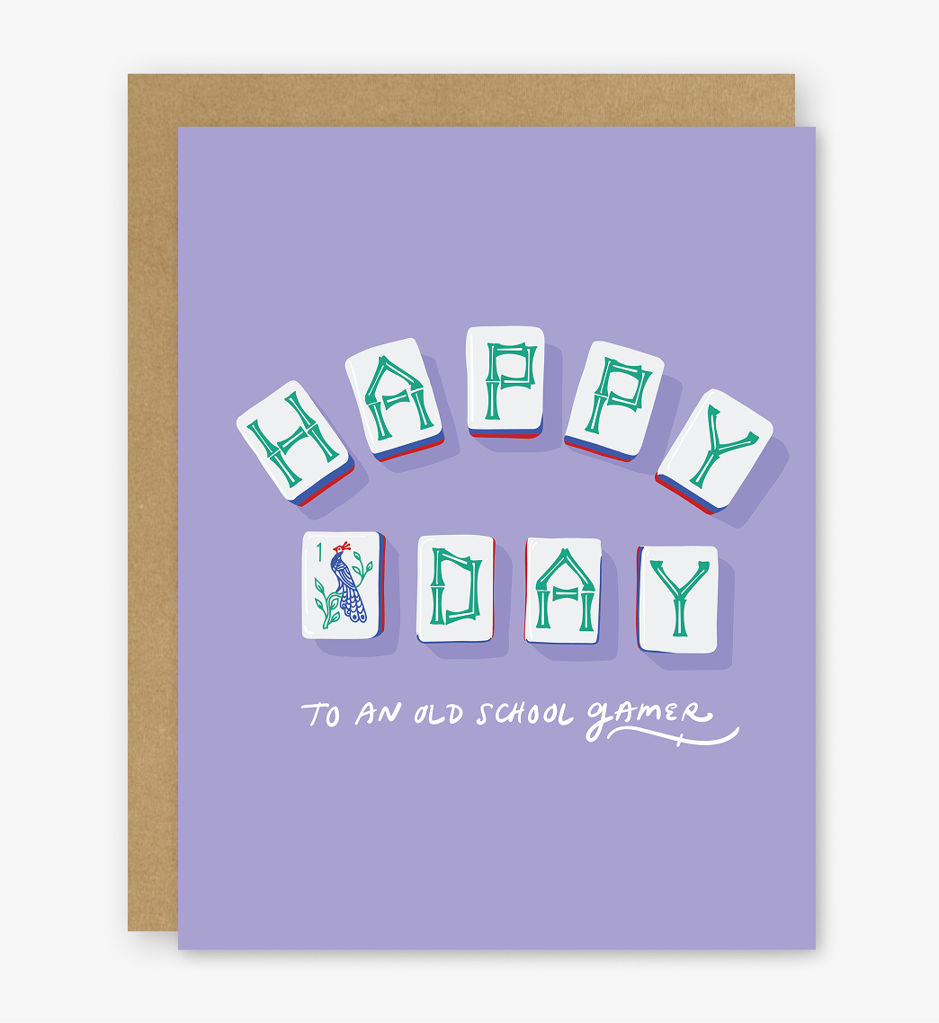 Happy "Bird Bam" Bird-day Birthday Mahjong Card