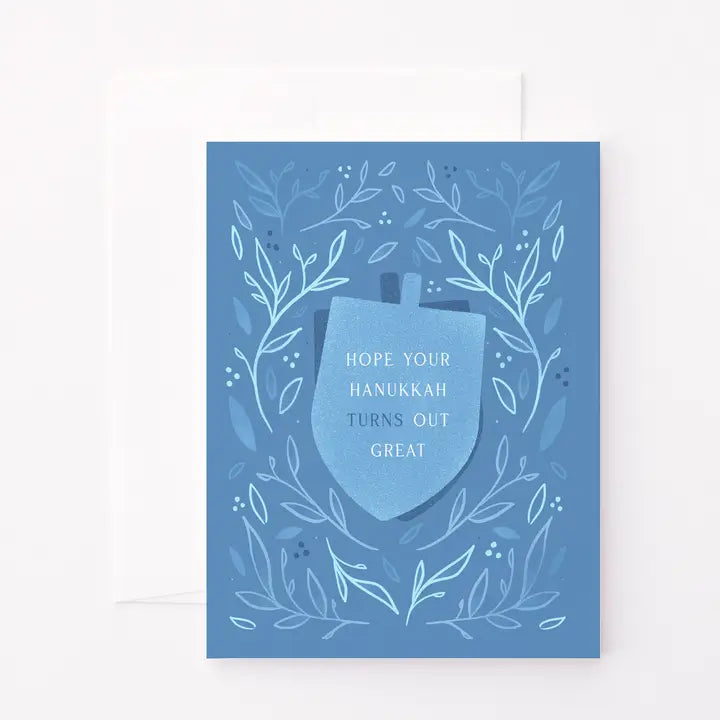 Turning Top Hanukkah Dreidel Greeting Card