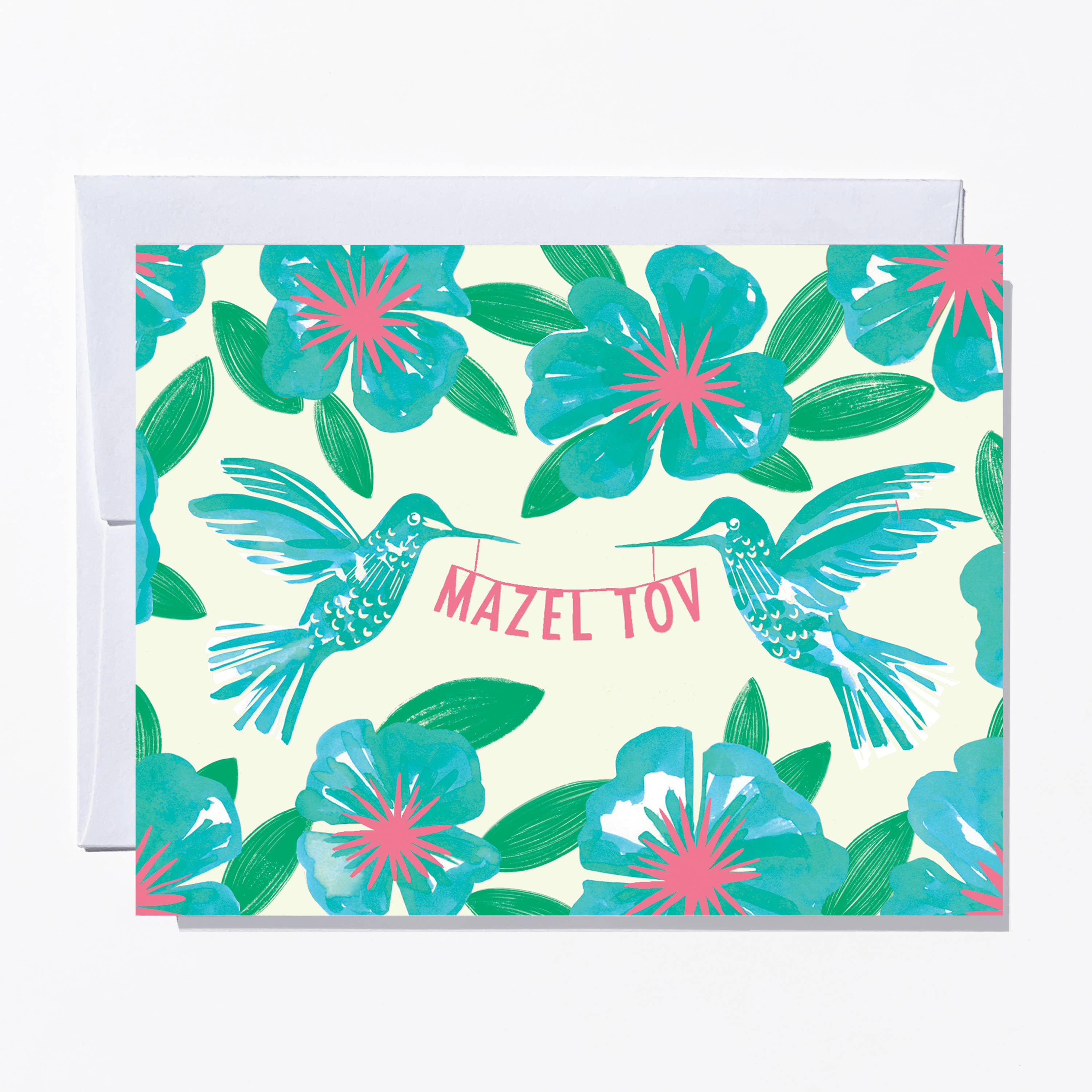 Mazel Tov Hummingbirds Congratulations Card