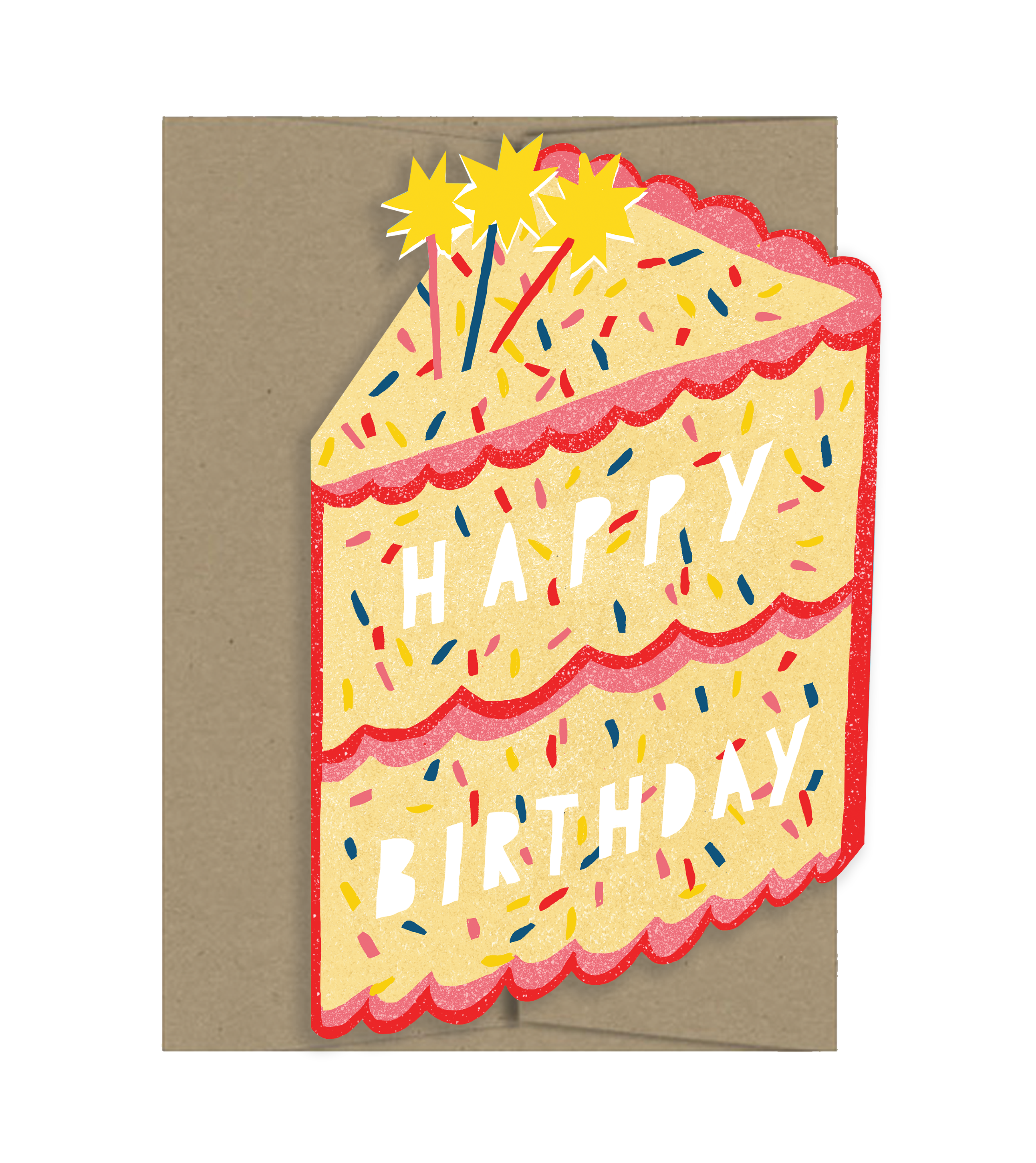 Birthday Star Cake - Die Cut Card