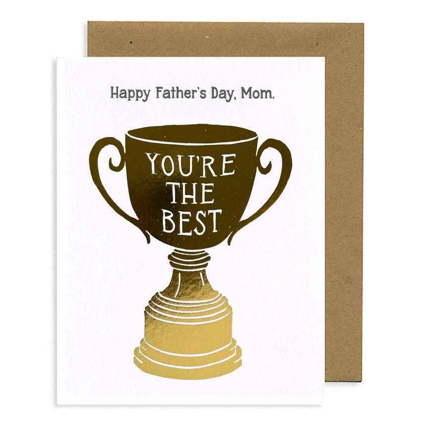 Father's Day (Mom) Trophy Letterpress Greeting Card