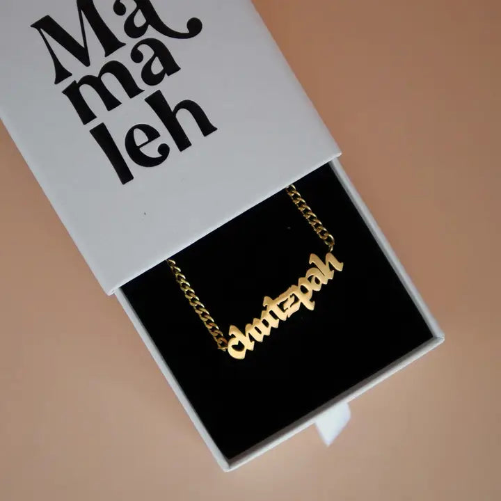 Chutzpah Blackletter Gothic Font Necklace