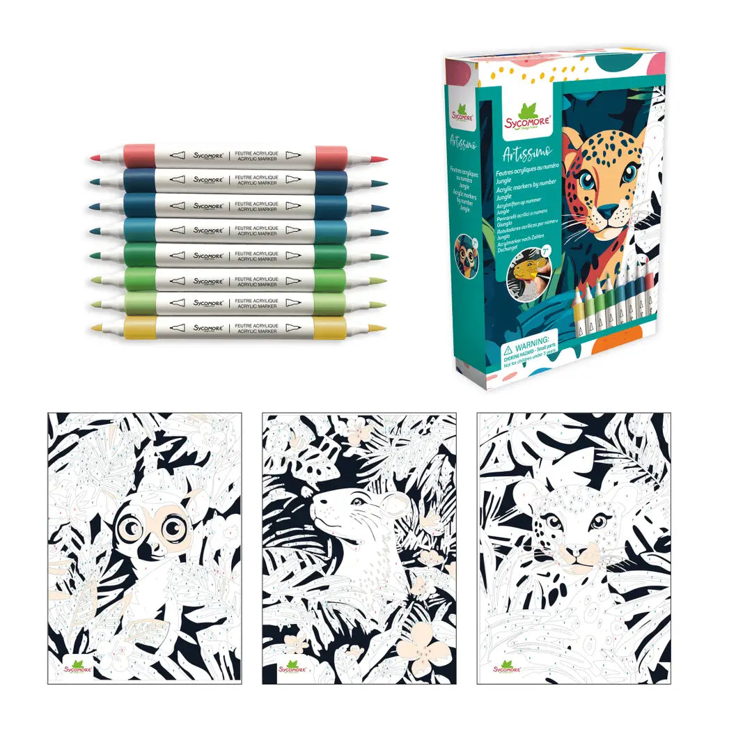 Acrylic Markers By Numbers Jungle