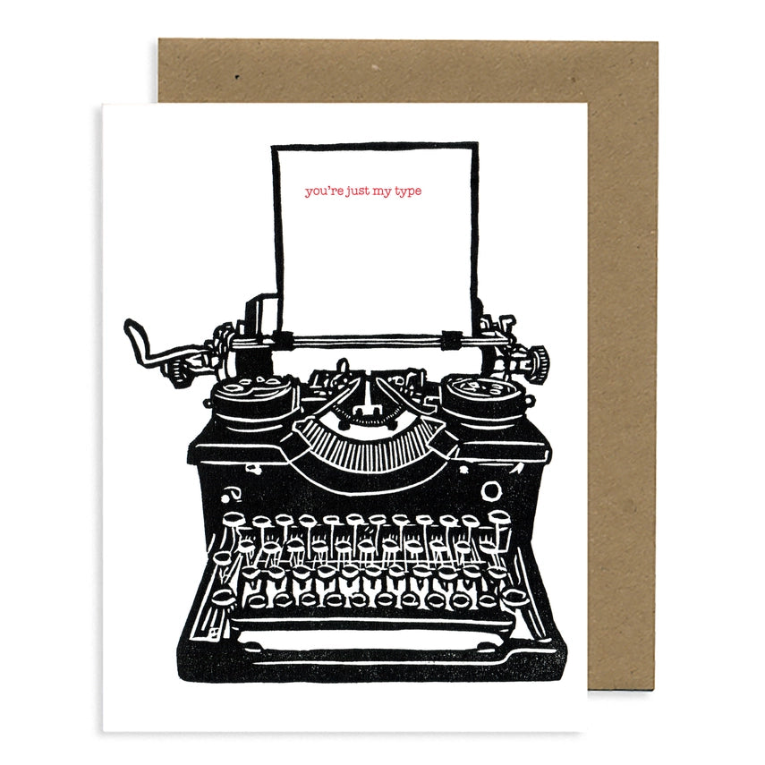 Typewriter-Just My Type Letterpress Greeting Card