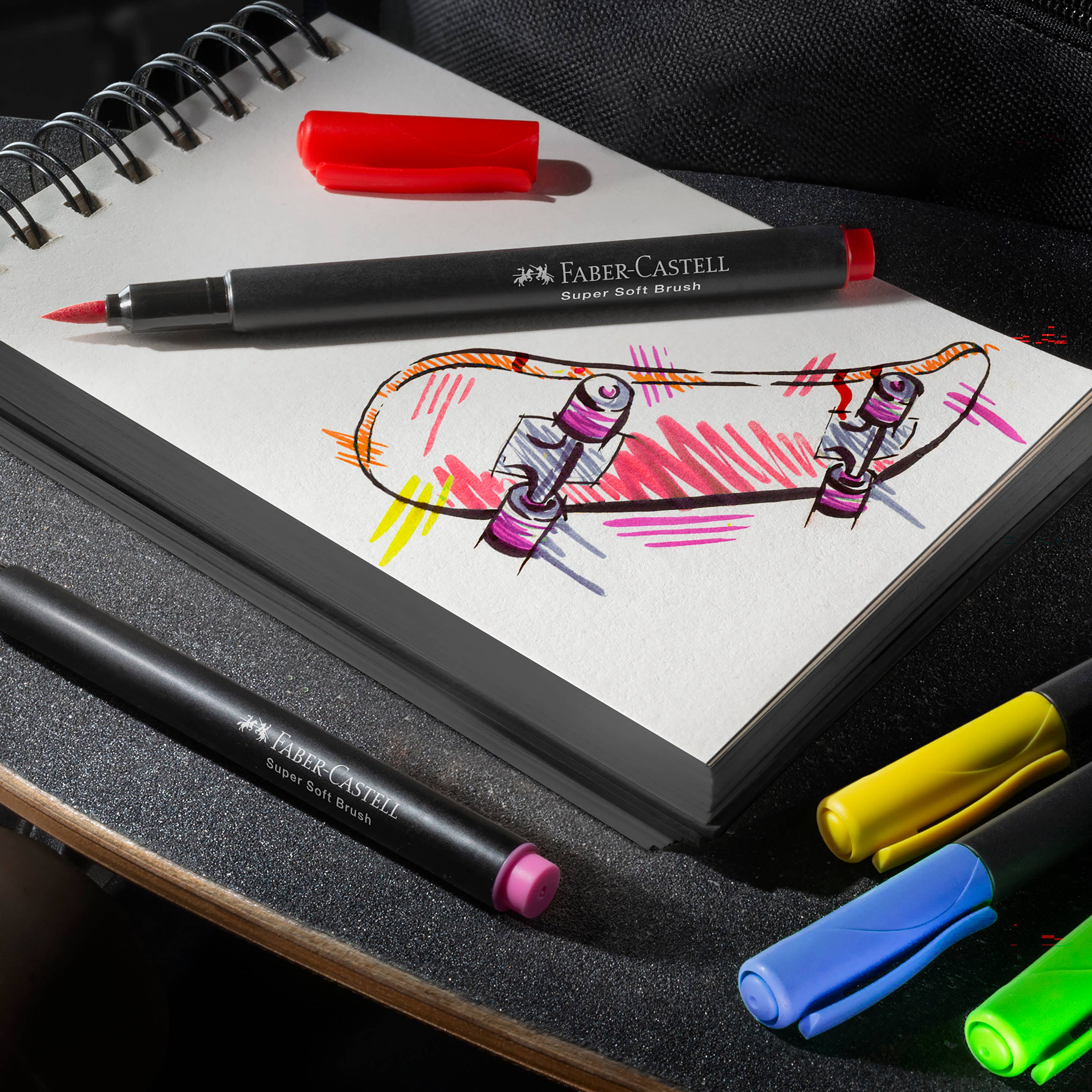 Black Edition Felt Tip Brush Pen Markers 6 Ct Box Basic