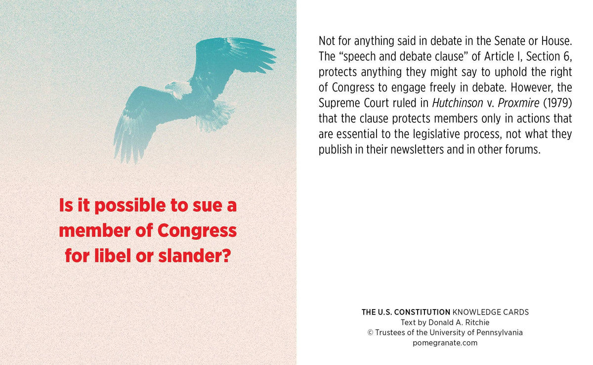The U.S. Constitution Quiz Deck Knowledge Cards
