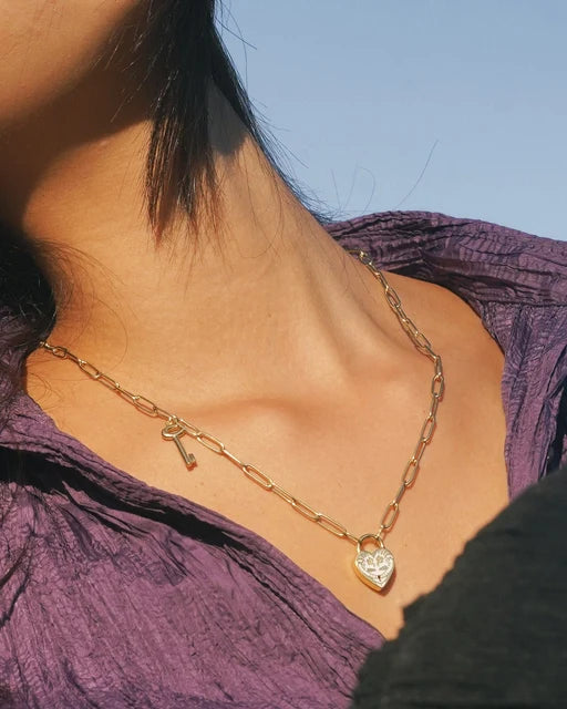 Gembok Enameled Heart Necklace