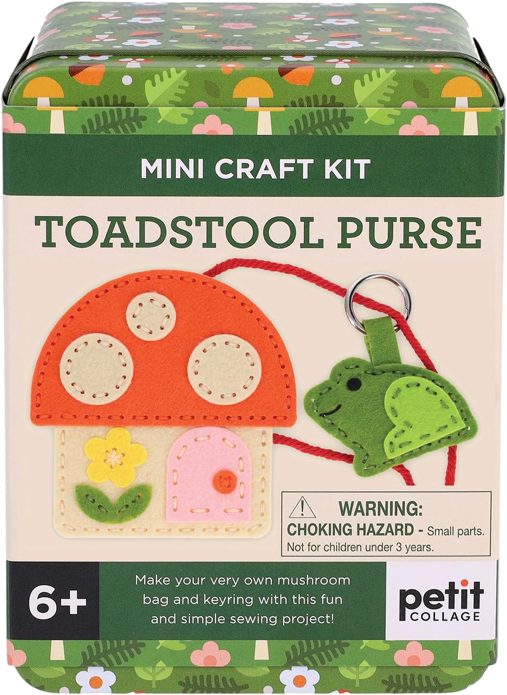 Petit Collage: Toadstool Purse Felt Craft Kit with Frog Charm