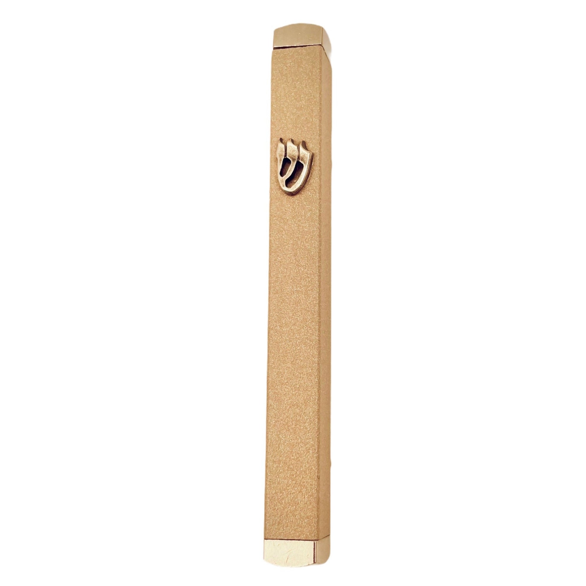 Slim Taupe Aluminum Mezuzah Case