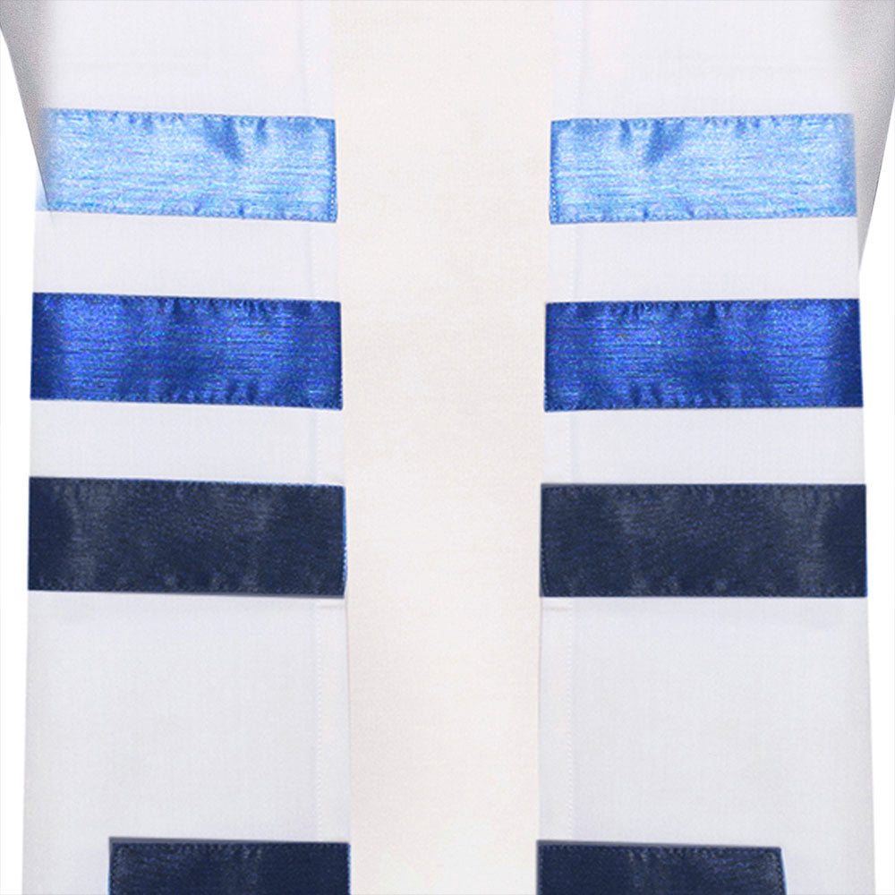 Tallit Set Dark and Royal Blue Bands