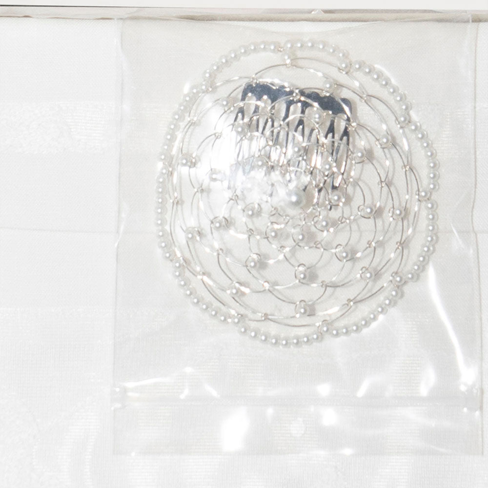 Tallit Set- Alaska (Sheer White with Vine Leaf)