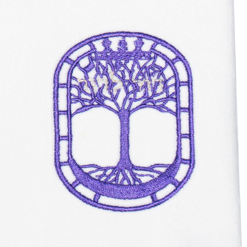 Tallit with Bag Purple Tree of Life Embroidery