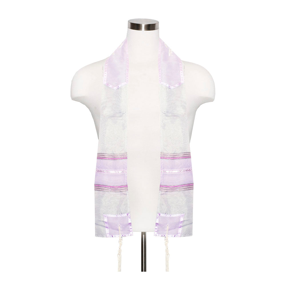 Purple Silk and Organza Tallit Set