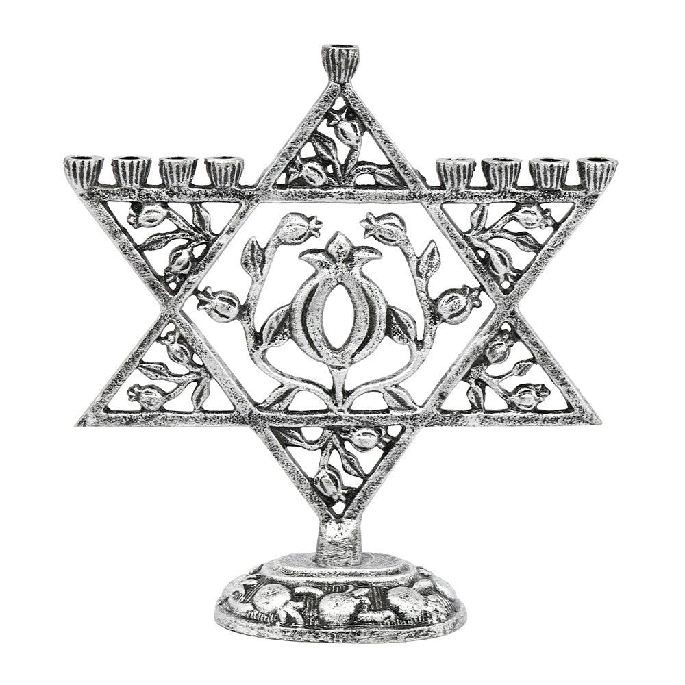 Star of David & Pomegranate Hanukkiah