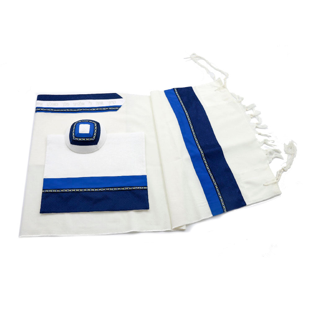 North Dakota (Paired Blue Stripes) Tallit Set