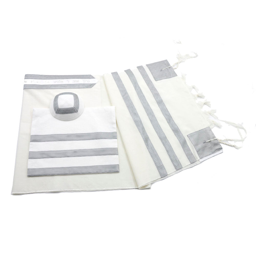 Michigan (Gray Triple Stripe) Tallit Set