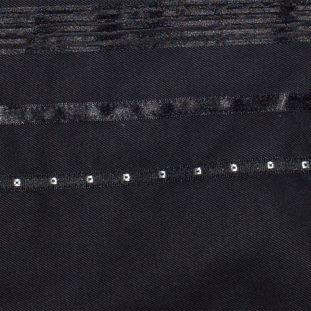 Black and White Striped Wool Tallit Set