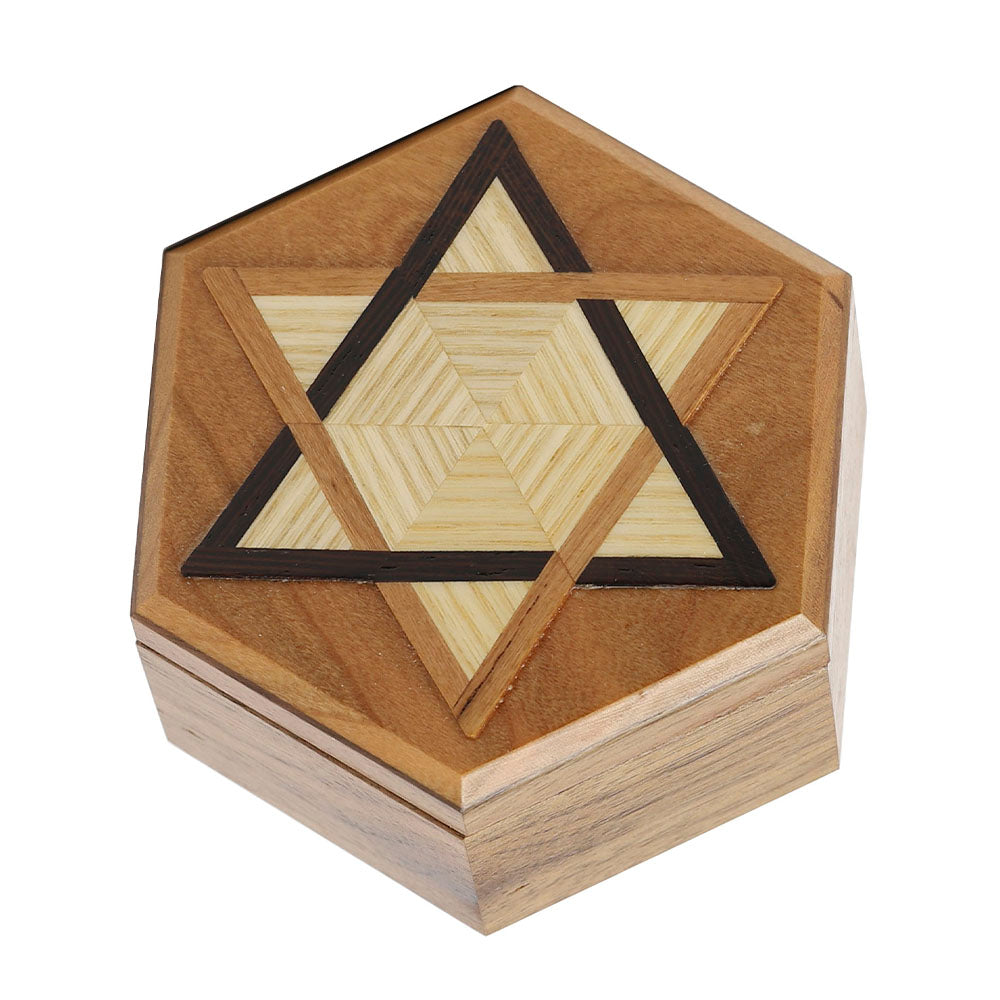 Hexagon Box with Star of David Motif