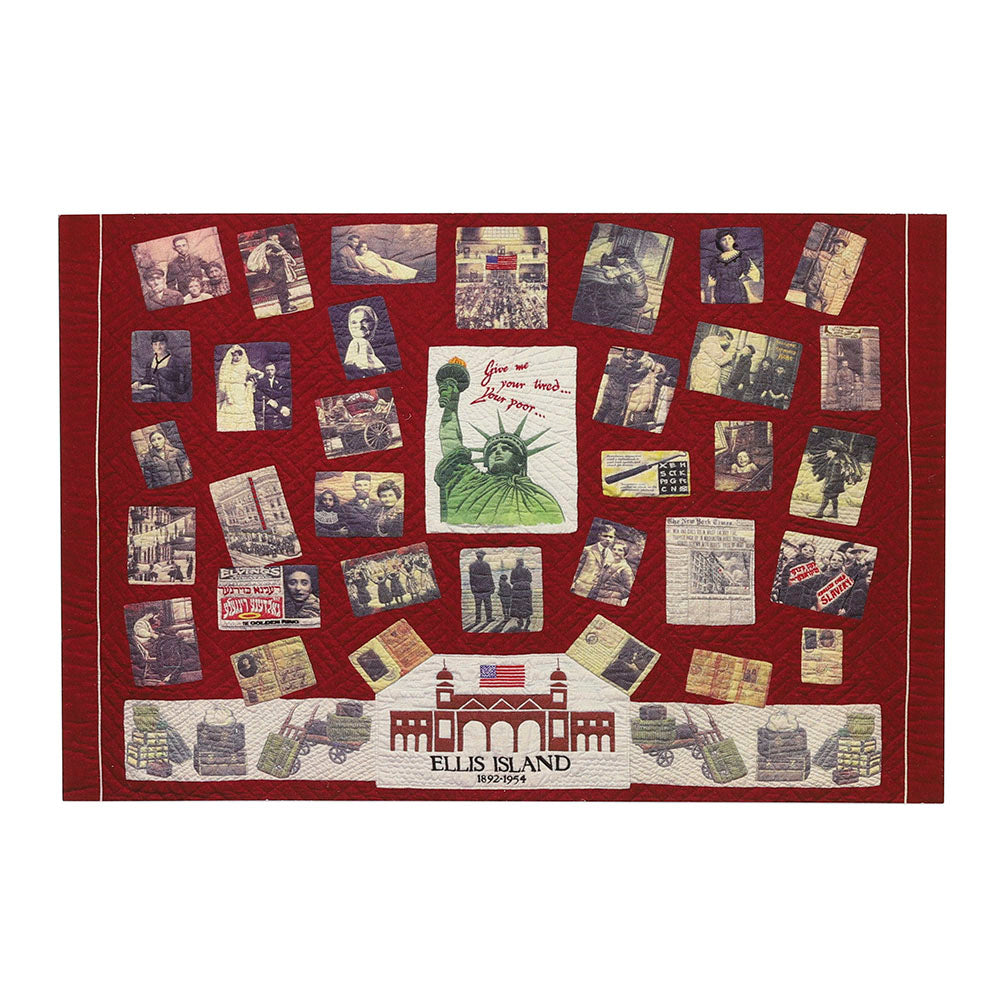 Postcard of the Ellis Island Quilt from the Skirball Collection