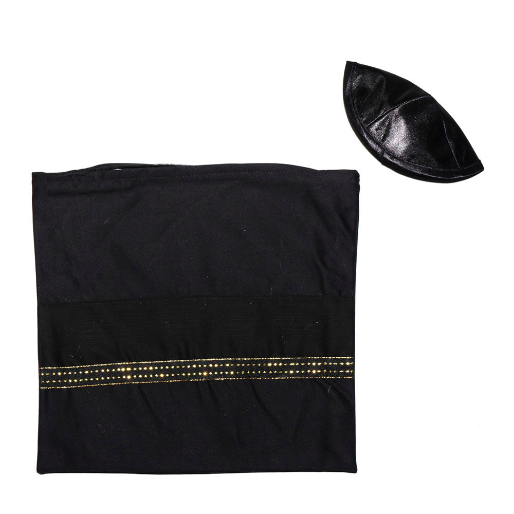 Black and Gold on Ivory Tallit Set